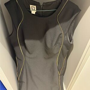 Anne Klein Black Dress with Gold Accents